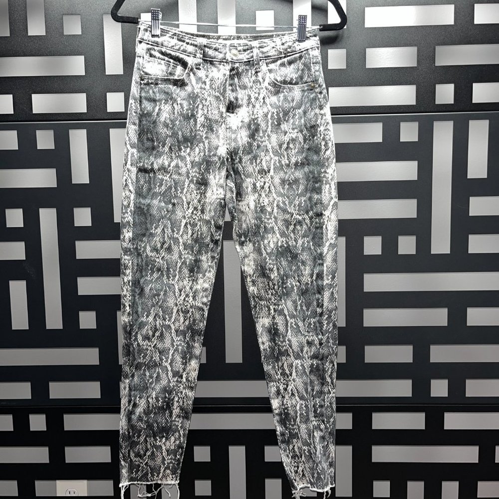Zara Snake Print Denim Jeans